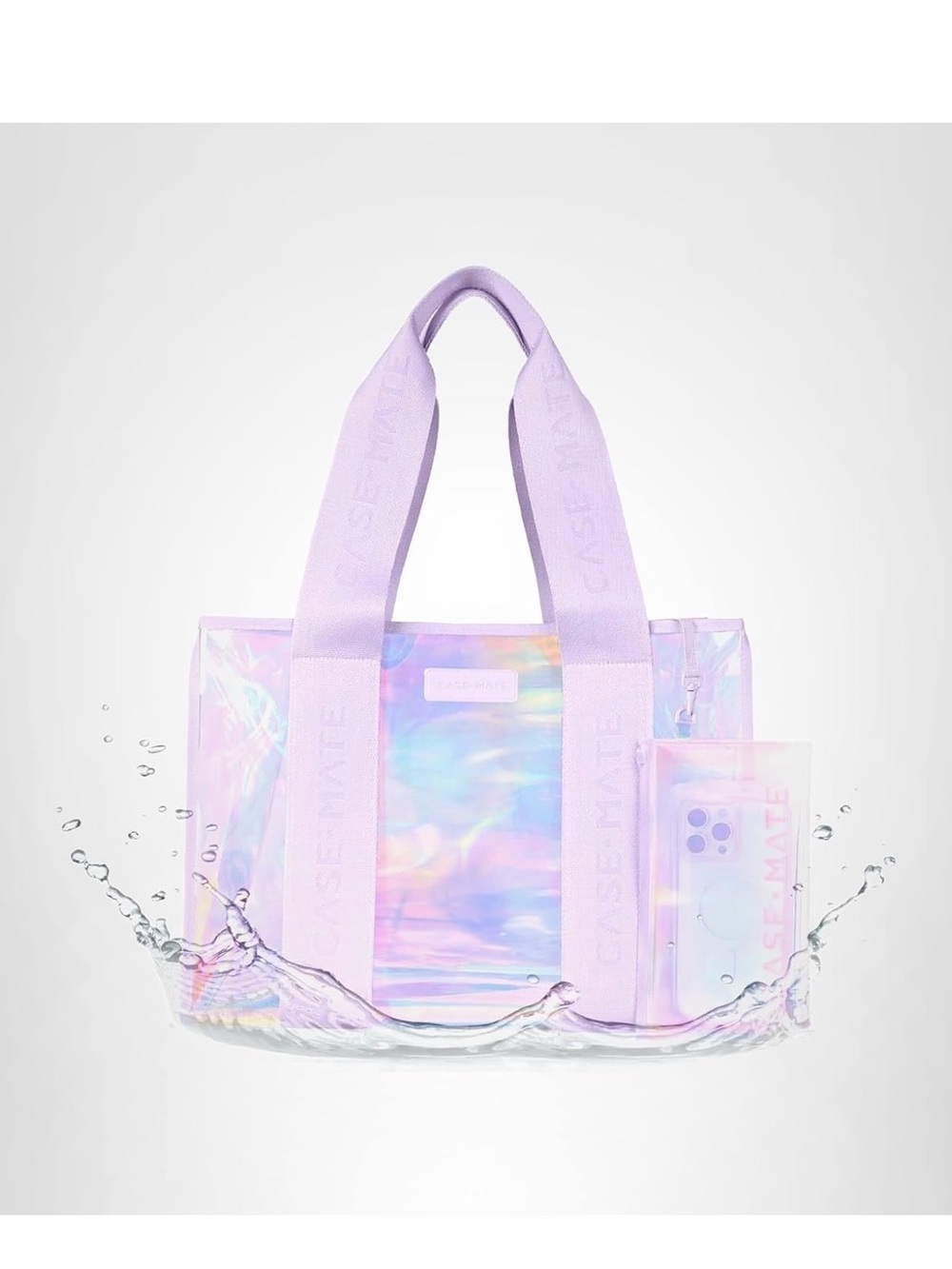 case-mate Iridescent Lavender Holographic Tote